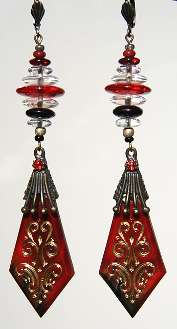 opaque red w gold discs