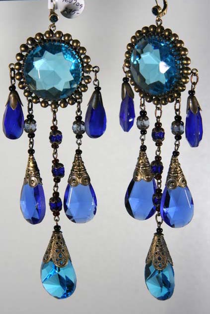 very long cobalt and aqua