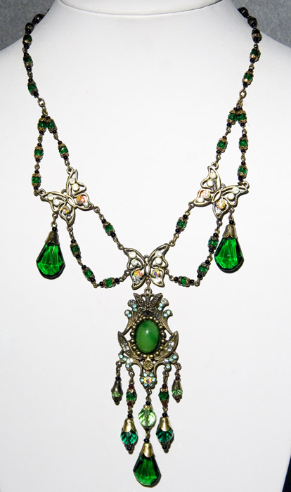 Green Butterflies Necklace